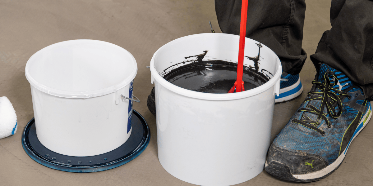 An image of a Bostik Damp Proof Membrane being mixed