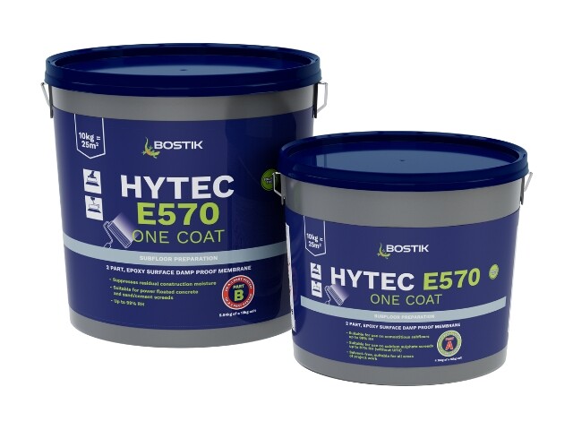 Two tubs of HYTEC E570 ONE COAT floor damp proof membrane