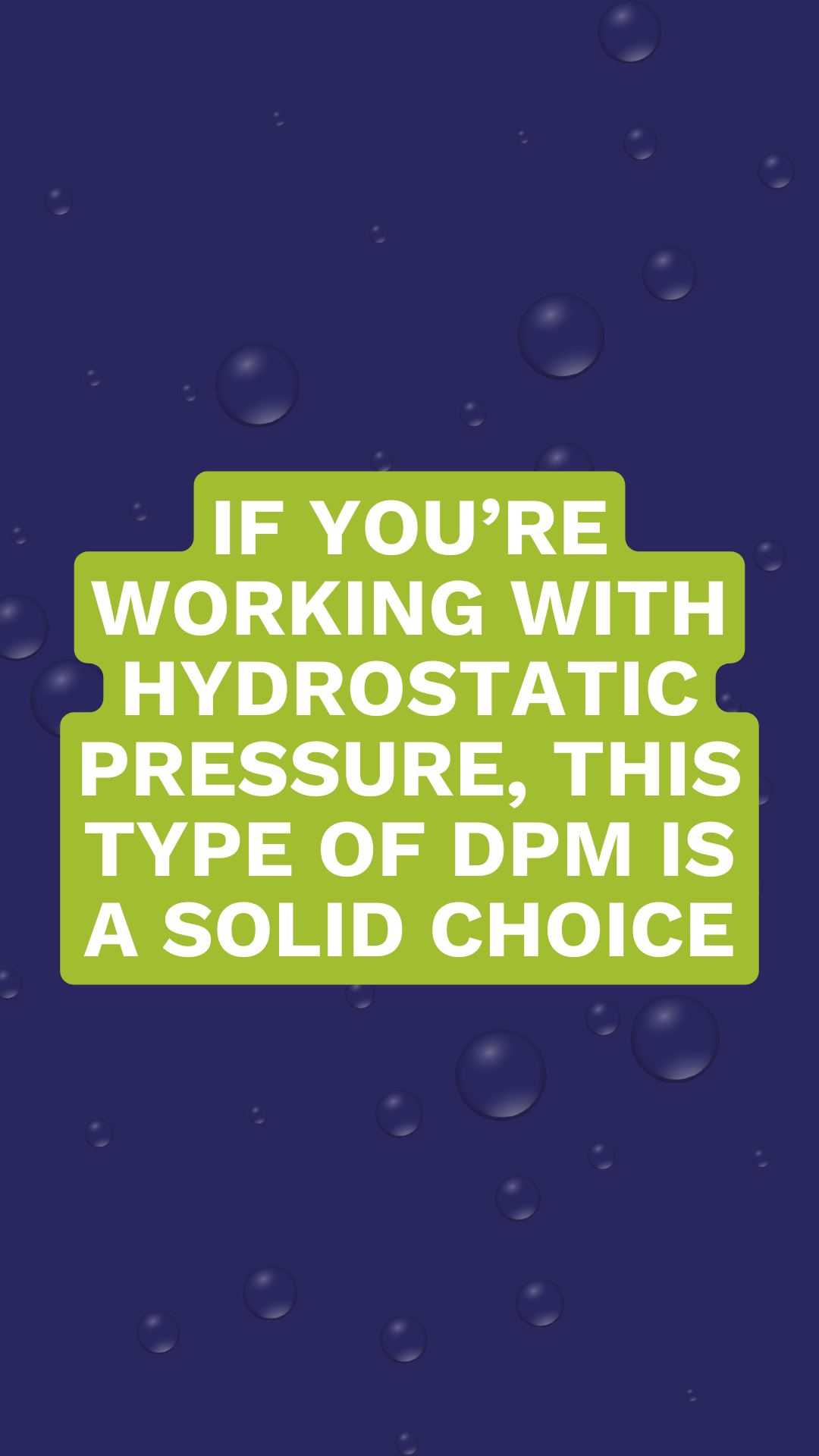 Working with hydrostatic pressure 